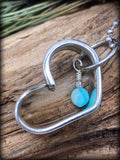 Dyed Turquoise Howlite Vintage Silver-Plated Spoon Heart Necklace