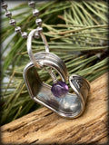 Amethyst Vintage Heart Silver-Plated Spoon Necklace