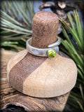 Bullet Peridot Sterling Silver Fork Tine Ring