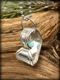 Dyed Turquoise Howlite Vintage Silver-Plated Spoon Heart Necklace