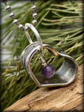 Amethyst Vintage Heart Silver-Plated Spoon Necklace