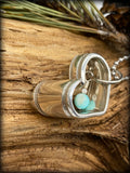 Dyed Turquoise Howlite Vintage Silver-Plated Spoon Heart Necklace