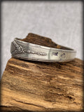 1940 “Milady” Vintage Silver-Plated Ice Tea Spoon Cuff Bangle Bracelet with stamped Faith & cross
