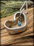 Blue Heart Spoon Necklace