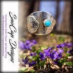 Violet Sterling Salt Spoon Ring with Sleeping Beauty Turquoise