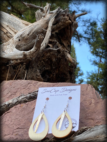 Fork Tine & Wood Earrings