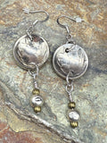 Buffalo Nickel Earrings with Bead
