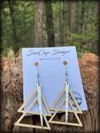 Fork Tine & Wood Double Triangle Earrings