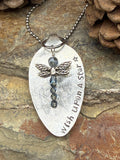 Dragonfly “wish upon a star” Spoon Necklace