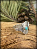Red Clover Sterling Silver Salt Ring with Sleeping Beauty Turquoise