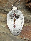 Dragonfly “Just Breathe” Vintage Spoon Necklace