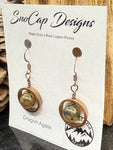 Copper Penny Earrings with Dragon Agate