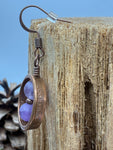 Amethyst Copper Penny Earrings