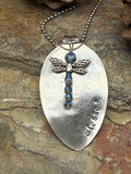 Dragonfly “Blessed” Vintage Spoon Necklace