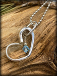 Light Blue Swarovski Crystal Spoon Necklace