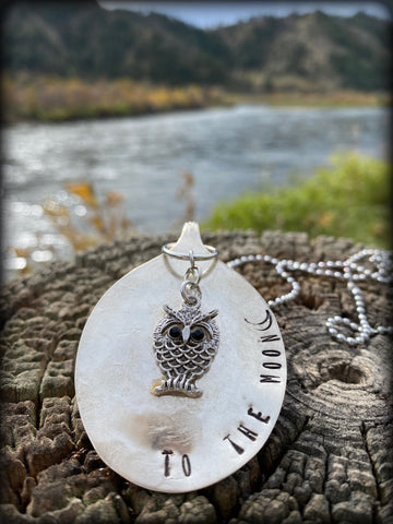 Owl “to the Moon” Spoon Necklace
