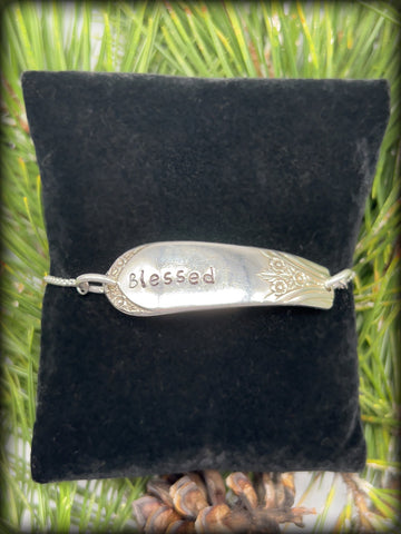 “Blessed” Stamped Slider Bracelet