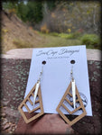 Fork Tine & Wood Chevron Earrings
