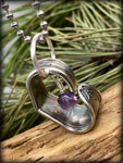 Amethyst Vintage Heart Spoon Necklace