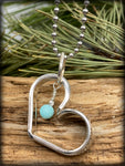 Dyed Turquoise Howlite Heart Spoon Necklace