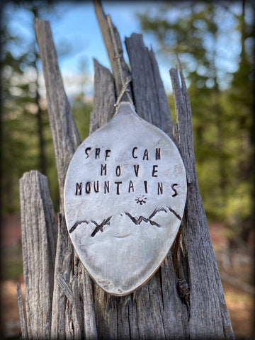 “She can move Mountains” Spoon Necklace