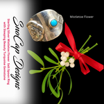 Mistletoe Sterling Silver Salt Ring with Sleeping Beauty Turquoise Gemstone