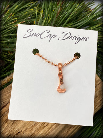 Mini Rose Quartz Copper Horseshoe Nail Necklace
