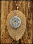 Gold Leaf 12 Gauge Shotgun Shell Necklace