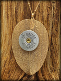 Gold Leaf 12 Gauge Shotgun Shell Necklace