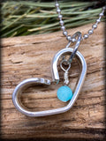 Dyed Turquoise Howlite Heart Necklace