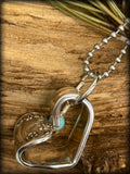 Turquoise Dyed Howlite Heart Spoon Necklace