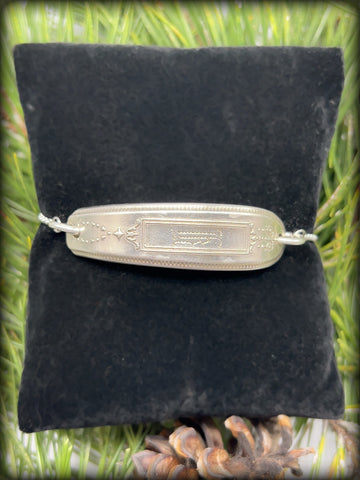 Mono Engraved Slider Spoon Bracelet