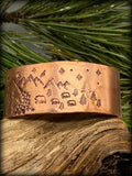 Copper Mountain Scene Bracelet with Mama & THREE Cubs