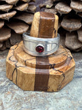 1917 “Adam” Spoon Ring with Red “Garnet” Rhinstone