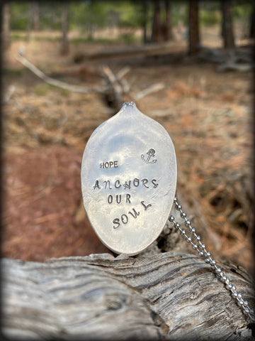 “Hope Anchors our Soul” Spoon Necklace