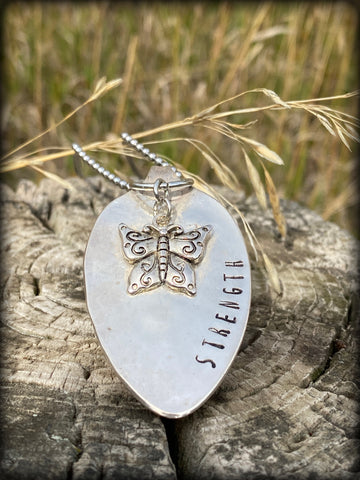 “Strength” Butterfly Spoon Necklace