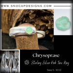 Chrysoprase Sterling Silver Fork Tine Ring