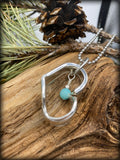 Turquoise Dyed Howlite Heart Spoon Necklace