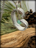 Dyed Turquoise Howlite Heart Spoon Necklace