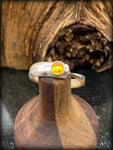 Amber Sterling Silver Fork Tine Ring