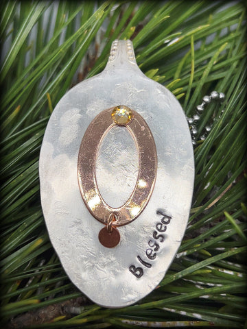 “Blessed” Rose Gold Spoon Necklace