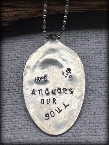 Hope Anchors Our Soul Spoon Head Necklace