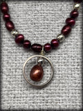 Red Pearl & Dime Necklace