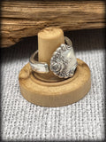 Vintage Spoon Ring with Flowers 7 1/2