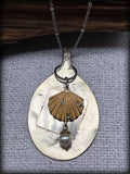 Gold Sea Shell Spoon Head Necklace