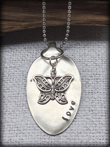 Love Butterfly Spoon Head Necklace